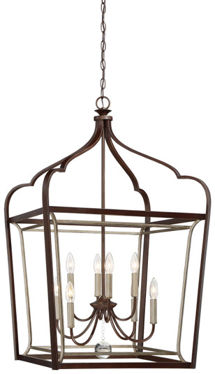 Astrapia Eight Light Foyer Pendant in Dark Rubbed Sienna With Aged S (7|4349-593)