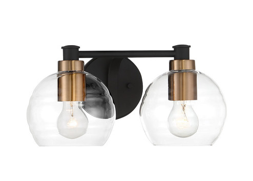 Keyport Two Light Bath in Sand Coal w/Natural Brushed Brass (7|4912-653)