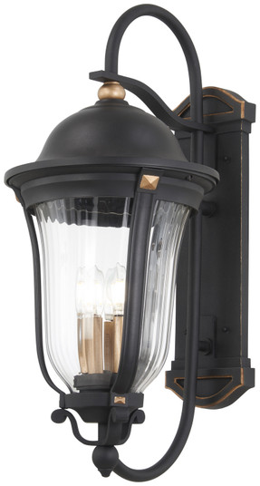 Peale Street Three Light Outdoor Wall Mount in Sand Coal And Vermeil Gold (7|73233-738)