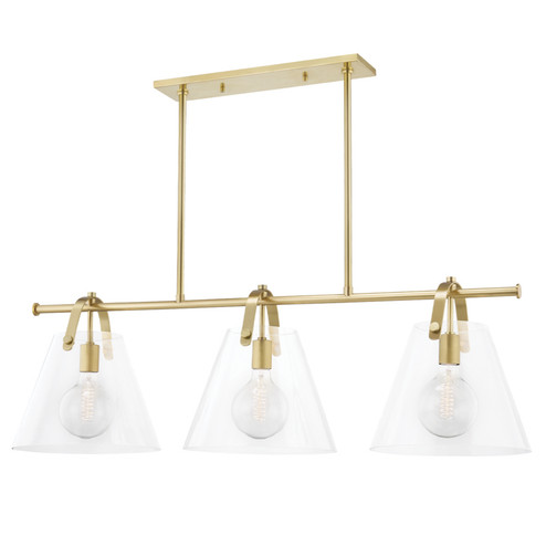 Karin Three Light Linear in Aged Brass (428|H162903-AGB)