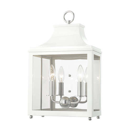 Leigh Two Light Wall Sconce in Polished Nickel/White (428|H259102-PN/WH)