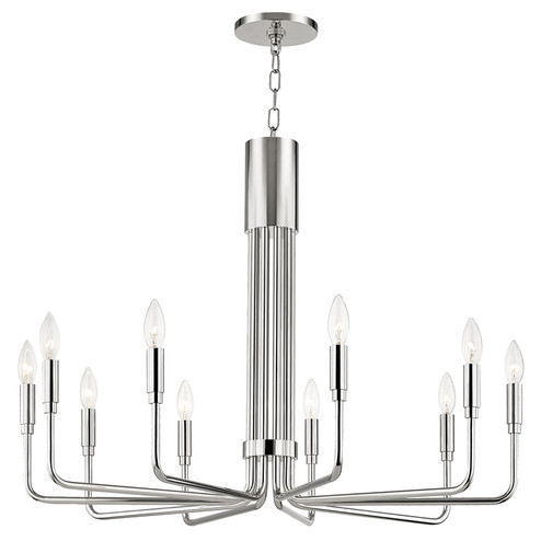 Brigitte Ten Light Chandelier in Polished Nickel (428|H261810-PN)