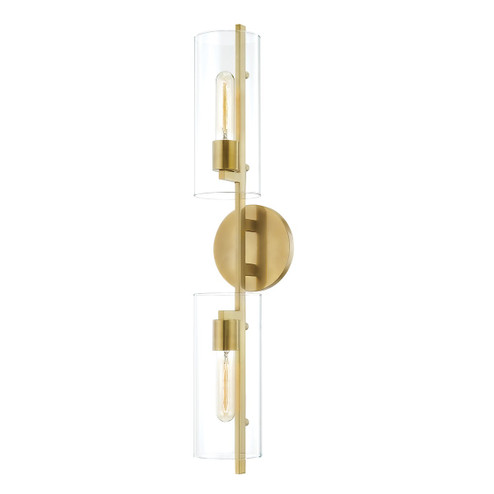 Ariel Two Light Wall Sconce in Aged Brass (428|H326102-AGB)
