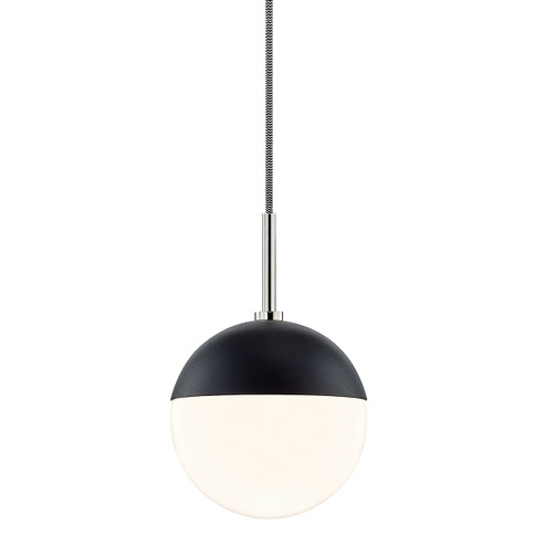 Renee One Light Pendant in Polished Nickel/Black (428|H344701-PN/BK)