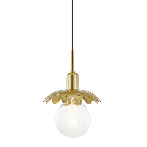 Alyssa One Light Pendant in Aged Brass (428|H353701-AGB)