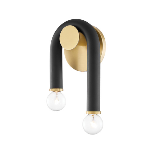 Whit Two Light Wall Sconce in Aged Brass/Black (428|H382102-AGB/BK)