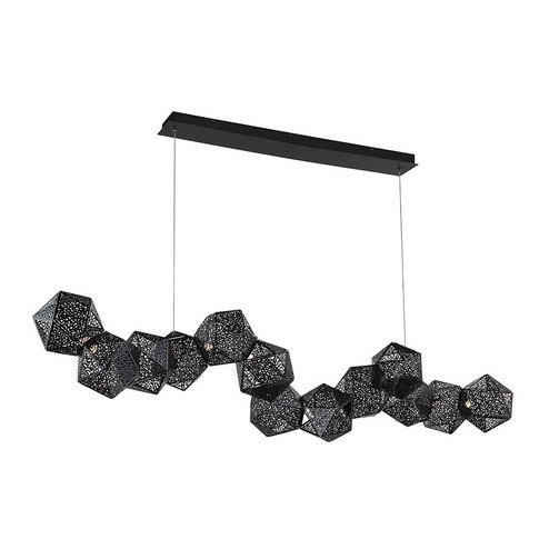 Riddle LED Linear Pendant in Black (281|PD-62864-BK)