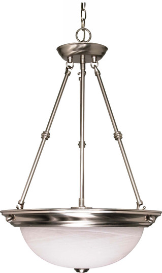 Alabaster Glass Brushed Nickel Three Light Pendant in Brushed Nickel (72|60-203)