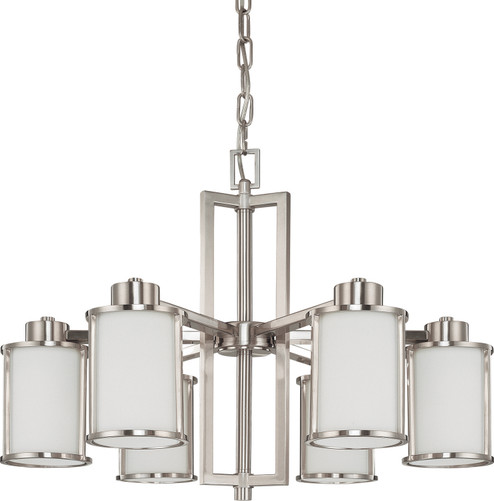 Odeon Six Light Chandelier in Brushed Nickel (72|60-2853)