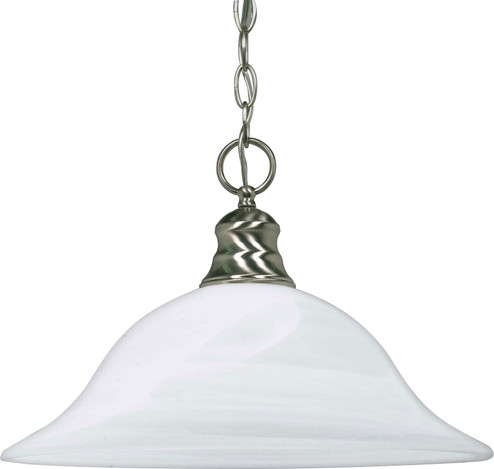 Alabaster Glass Hanging Dome One Light Pendant in Brushed Nickel (72|60-390)