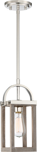 Bliss One Light Mini Pendant in Driftwood / Polished Nickel Accents (72|60-6484)