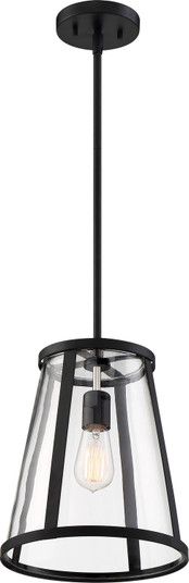 Bruge One Light Pendant in Matte Black / Clear Glass (72|60-6699)