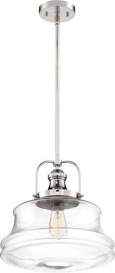Basel One Light Pendant in Polished Nickel / Clear Glass (72|60-6758)