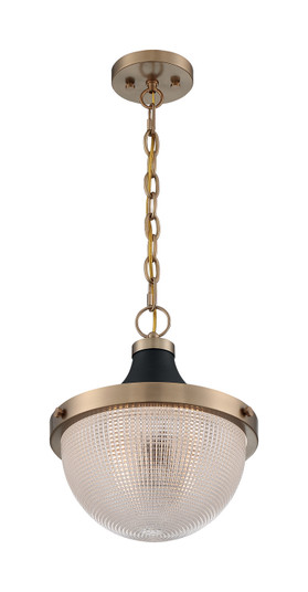 Faro One Light Pendant in Burnished Brass / Black Accents (72|60-7060)