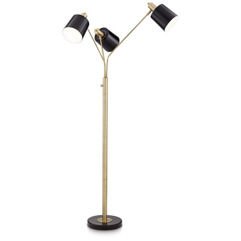 New York Studio Three Light Floor Lamp in Antique Brass (24|37T91)