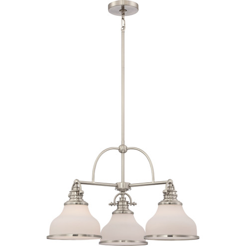 Grant Three Light Chandelier in Brushed Nickel (10|GRT5103BN)