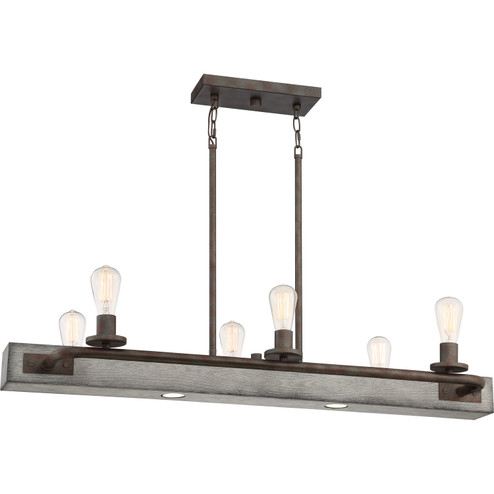 Melville Six Light Linear Chandelier in Iron Gate (10|MVL642IN)