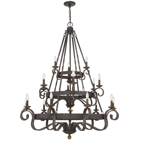 Noble 18 Light Chandelier in Rustic Black (10|NBE5018RK)