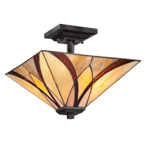 Asheville Two Light Semi Flush Mount in Valiant Bronze (10|TFAS1714VA)