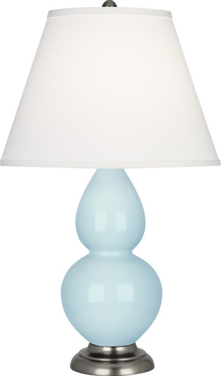 Small Double Gourd One Light Accent Lamp in Baby Blue Glazed Ceramic w/Antique Silver (165|1696X)