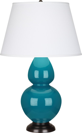 Double Gourd One Light Table Lamp in Peacock Glazed Ceramic w/Deep Patina Bronze (165|1752X)