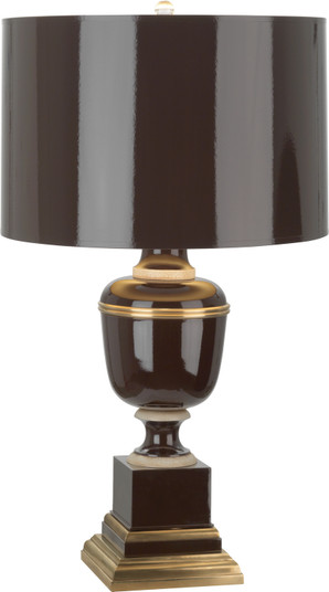 Annika One Light Table Lamp in Chocolate Lacquered Paint w/Natural Brass, Ivory Crackle (165|2502)
