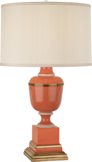 Annika One Light Table Lamp in Tangerine Lacquered Paint w/Natural Brass, Ivory Crackle (165|2600X)