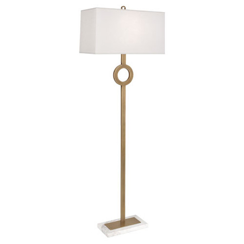 Oculus One Light Floor Lamp in Warm Brass w/ White Marble (165|406)