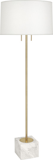 Jonathan Adler Canaan Two Light Floor Lamp in Antique Brass w/Carrara Marble Base (165|680)