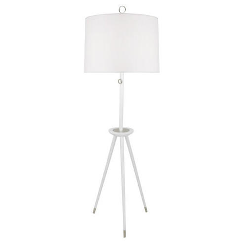 Jonathan Adler Ventana One Light Floor Lamp in White Wood w/ Polished Nickel (165|AW671)