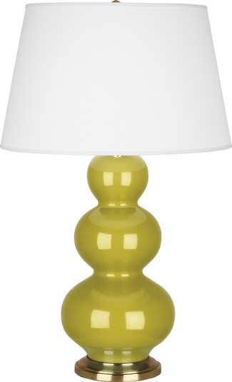 Triple Gourd One Light Table Lamp in Citron Glazed Ceramic w/Antique Brassed (165|CI40X)