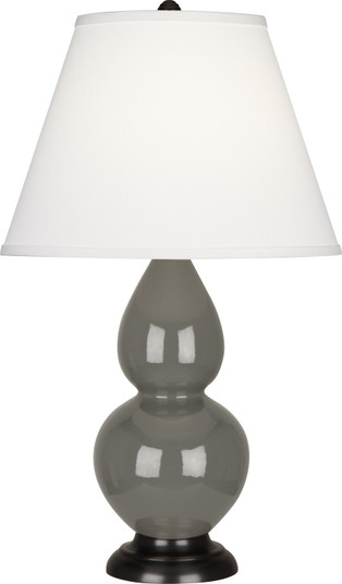 Small Double Gourd One Light Accent Lamp in Ash Glazed Ceramic w/Deep Patina Bronze (165|CR11X)