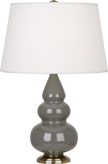 Small Triple Gourd One Light Accent Lamp in Ash Glazed Ceramic w/Antique Natural Brass (165|CR30X)