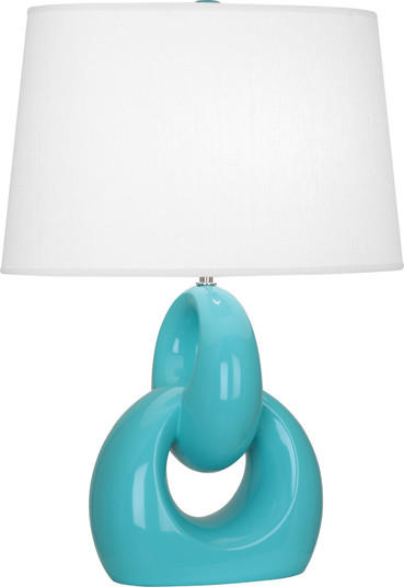 Fusion One Light Table Lamp in Egg Blue Glazed Ceramic w/Polished Nickel (165|EB981)