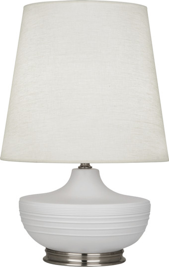 Michael Berman Nolan One Light Table Lamp in Matte Dove Glazed Ceramic w/Dark Antique Nickel (165|MDV23)