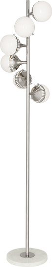 Jonathan Adler Rio Six Light Floor Lamp in Polished Nickel w/White Glass Shades (165|S788)