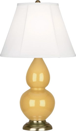Small Double Gourd One Light Accent Lamp in Sunset Yellow Glazed Ceramic w/Antique Brassed (165|SU10)