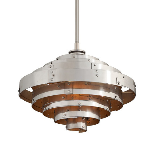 Mitchel Field LED Pendant in Vintage Aluminum Parisian Leaf (67|F4723)