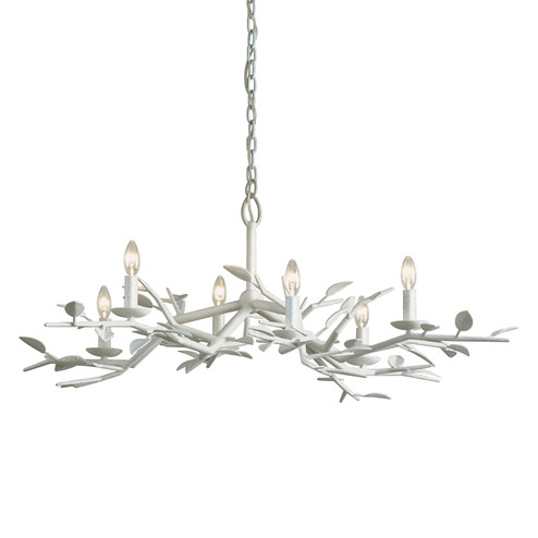 Aubrey Six Light Chandelier in Gesso White (67|F7626)