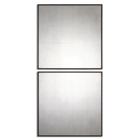 Matty Squares Mirror, Set Of 2 in Aged Black w/Red (52|13932)