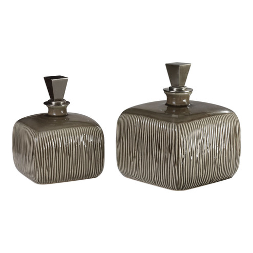 Cayson Bottles, S/2 in Brushed Nickel (52|18938)