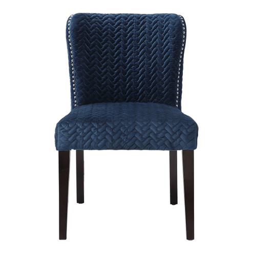 Miri Accent Chairs, Set Of 2 in Blue Polyester Velvet (52|23486-2)