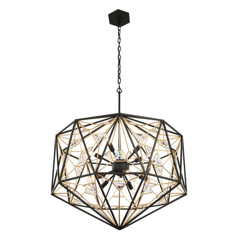 Marcia Ten Light Pendant in Matte Black/French Gold (137|353P10MBFG)