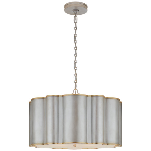 Markos Four Light Pendant in Burnished Silver Leaf with Gild (268|AH 5215BSL/G-FA)