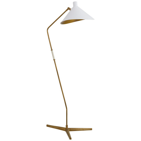 Mayotte One Light Floor Lamp in Hand-Rubbed Antique Brass (268|ARN 1013HAB-WHT)