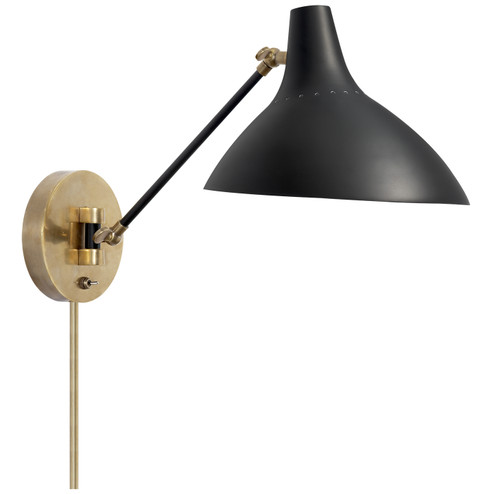 Charlton One Light Wall Sconce in Black and Brass (268|ARN 2006BLK)