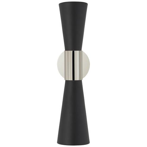 Clarkson Two Light Wall Sconce in Polished Nickel (268|ARN 2009PN/BLK)