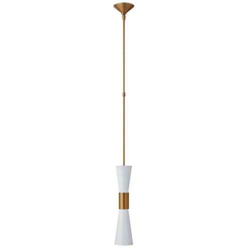 Clarkson Two Light Pendant in Hand-Rubbed Antique Brass (268|ARN 5032HAB/WHT)