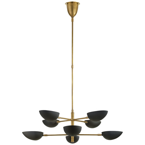 Graphic Eight Light Chandelier in Hand-Rubbed Antique Brass (268|ARN 5501HAB-BLK)