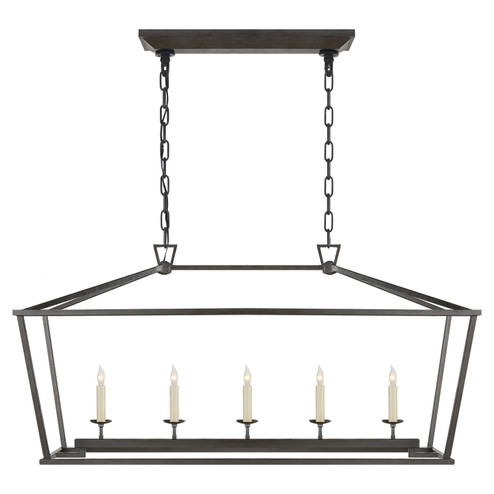 Darlana Five Light Linear Pendant in Aged Iron (268|CHC 2156AI)